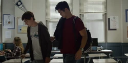 Zach helping Alex get to class in "".