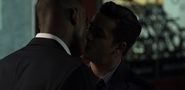 Caleb and Tony kissing