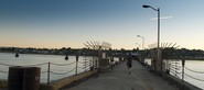 Clay jogging on the pier