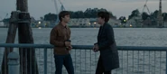 Alex and Winston hanging out at the pier