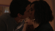 Clay and Hannah kissing