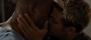 Caleb and Tony kissing