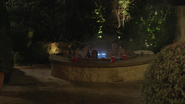 Justin, Jessica, Zach and another girl in the hot tub