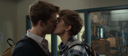 Charlie and Alex kissing