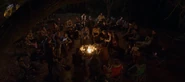 Everyone sitting around the campfire