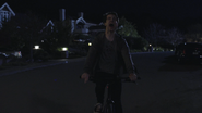 Clay screaming while riding his bike