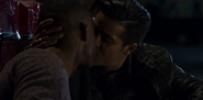 Caleb and Tony kissing