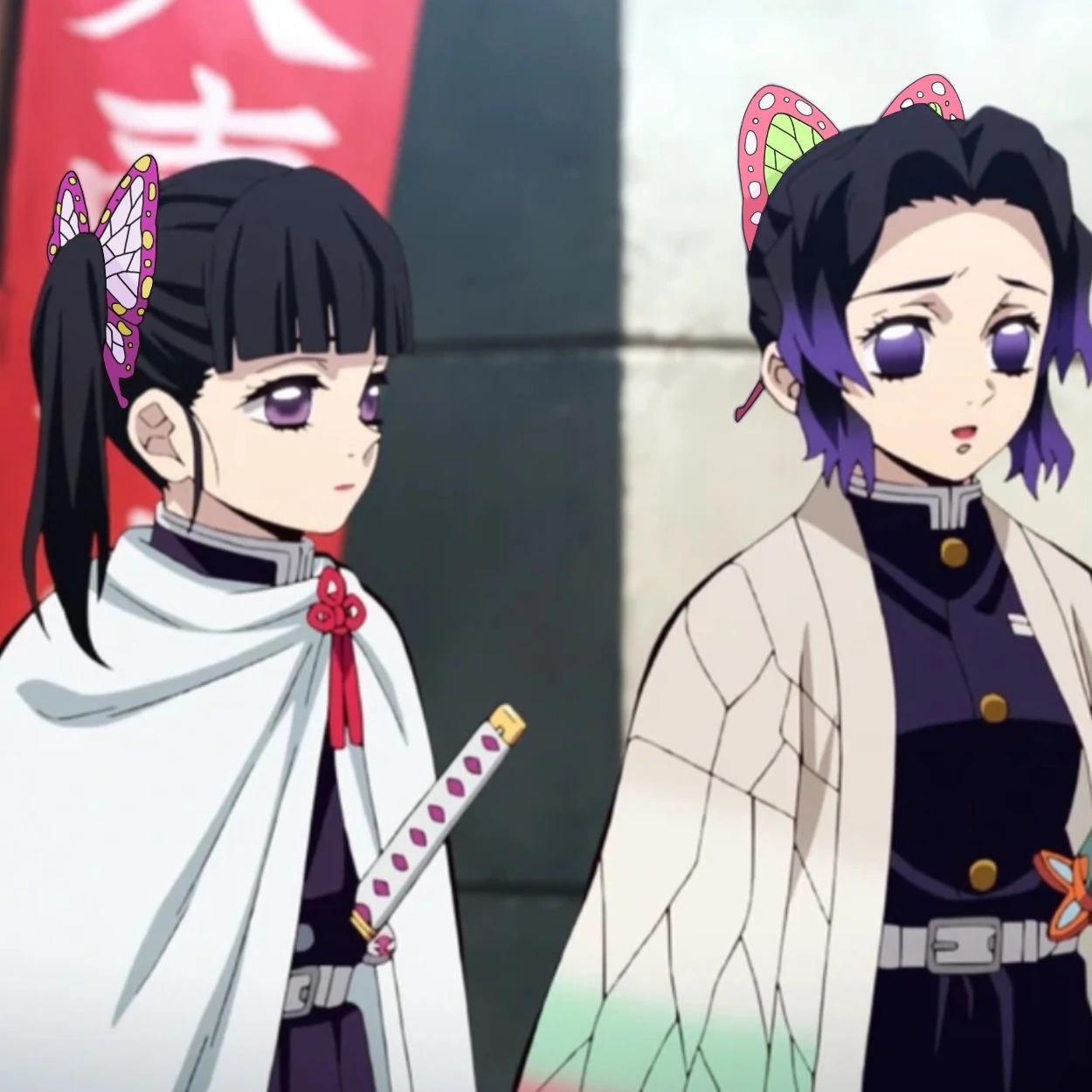 Edited Shinobu wearing Kanae’s hairclip because I’m bored. Fandom