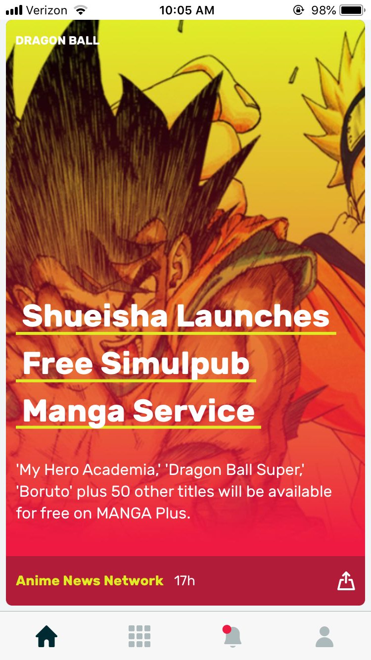 Shueisha Launches Free Global MANGA Plus Service - News - Anime News Network