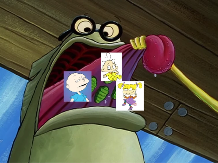 Look! He's been hiding the pickles under his tongue the whole time