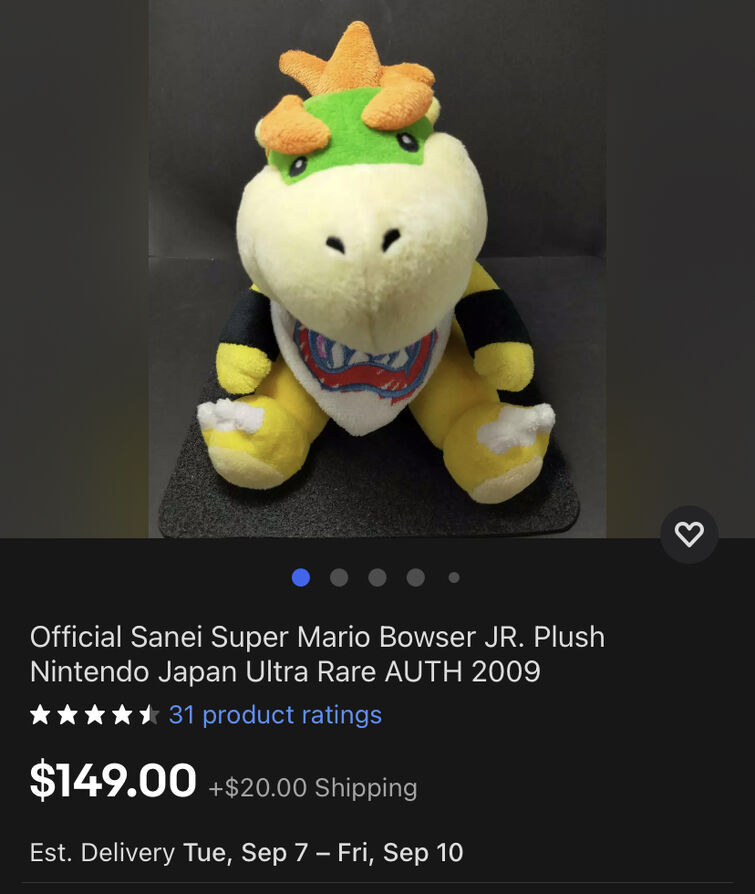 Rare bowser deals jr plush