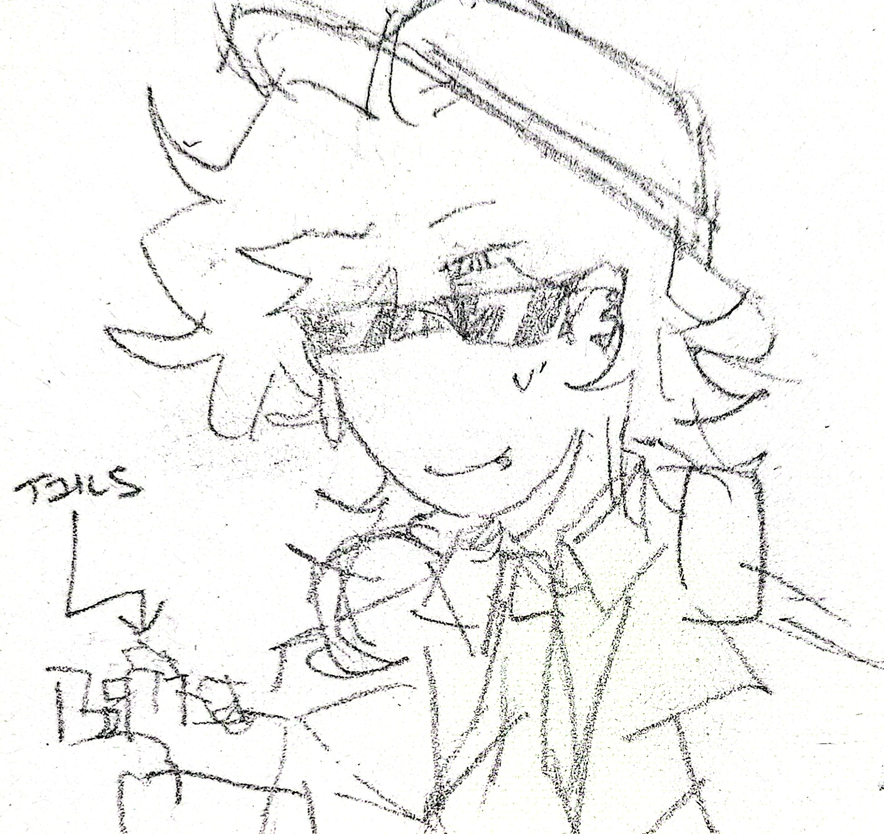 because of how the lip-piercing looks like a snaggle tooth, my friend ...