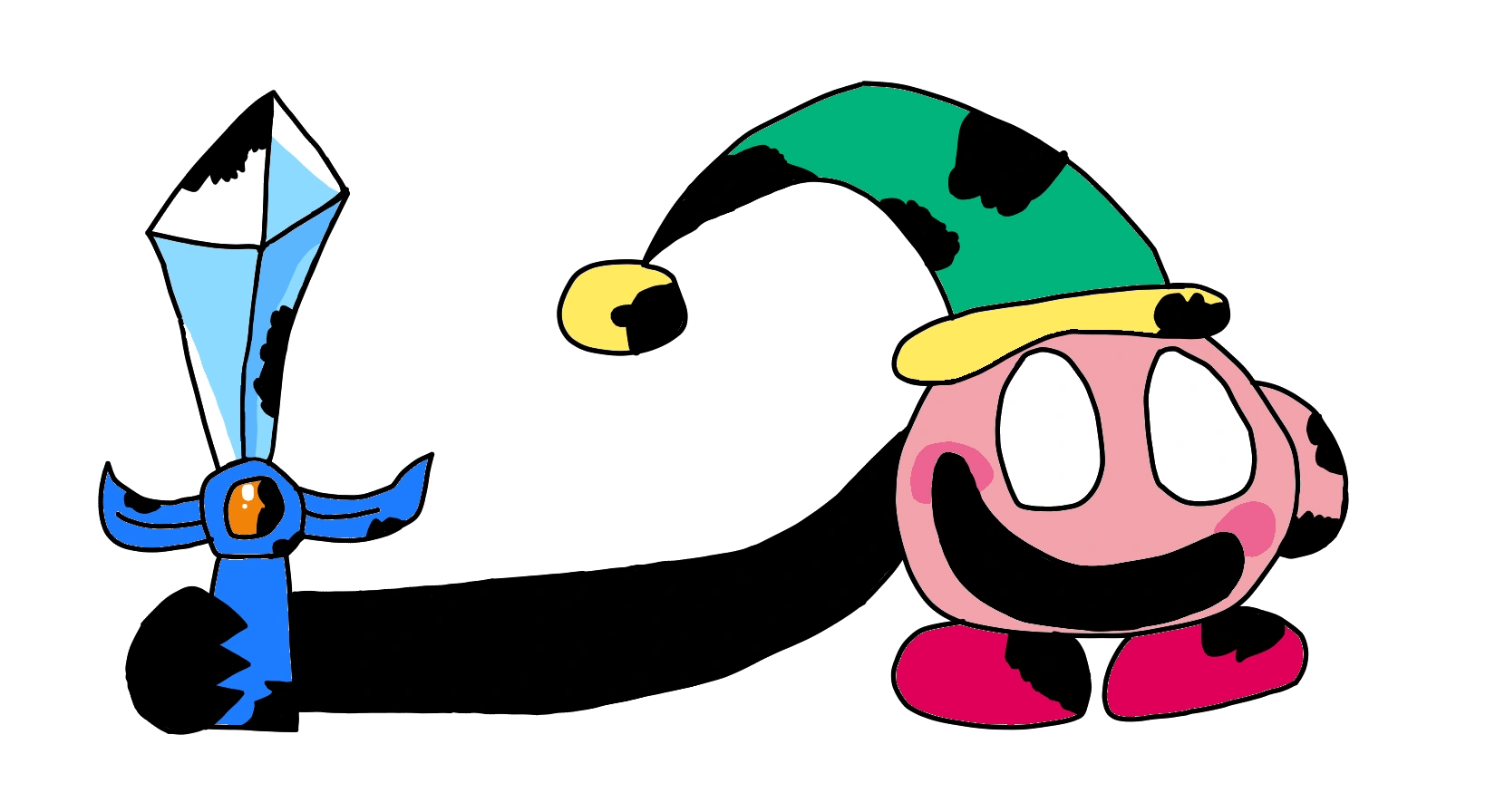 That one pibby Kirby drawing i made but remade because i was bored when