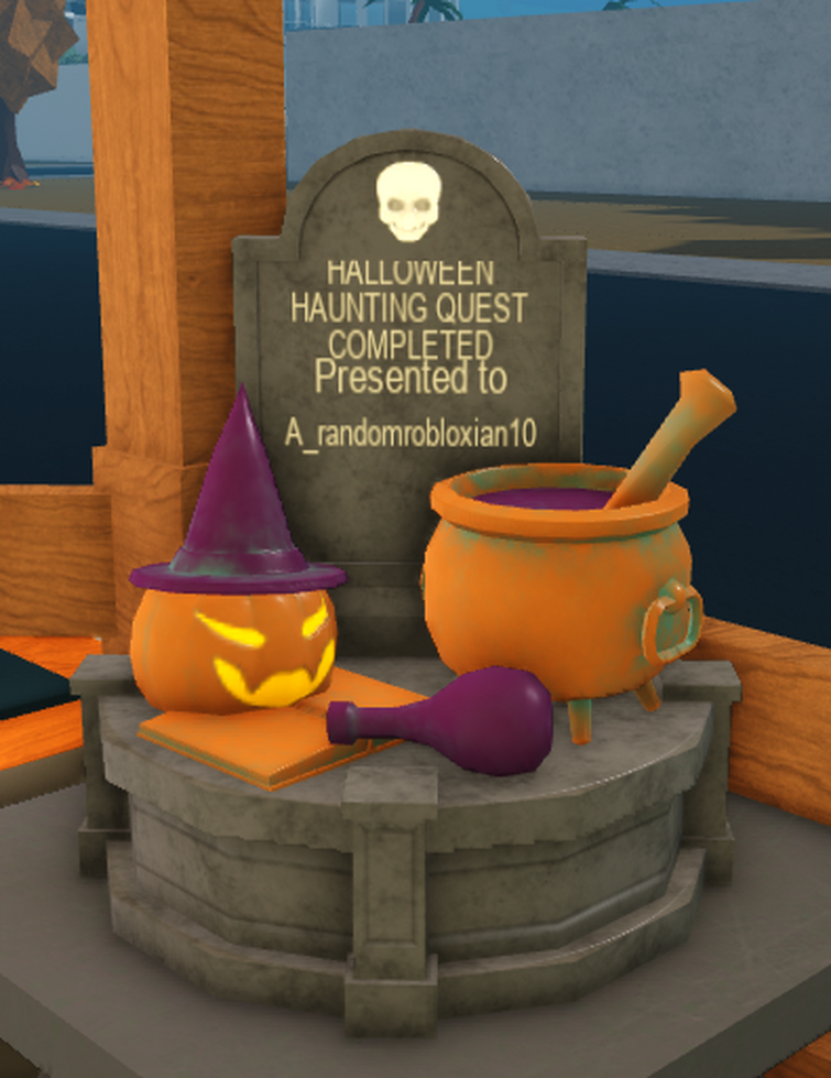 TheDailyBloxburg🎤 on X: This is the trophy we get for completing the Bloxburg  Halloween Haunting Quest.  / X