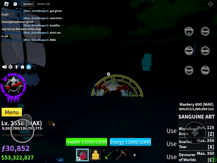 Account Blox Fruit RACE V4:SHARK FS:ALL (EXCEPT THE NEW ONE) SWORD