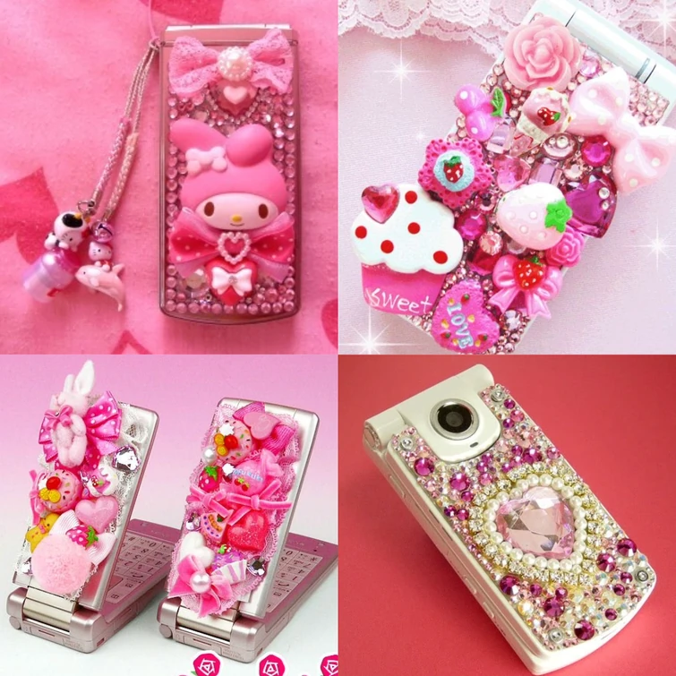 a mini moodboard for decoden flip phones | Fandom