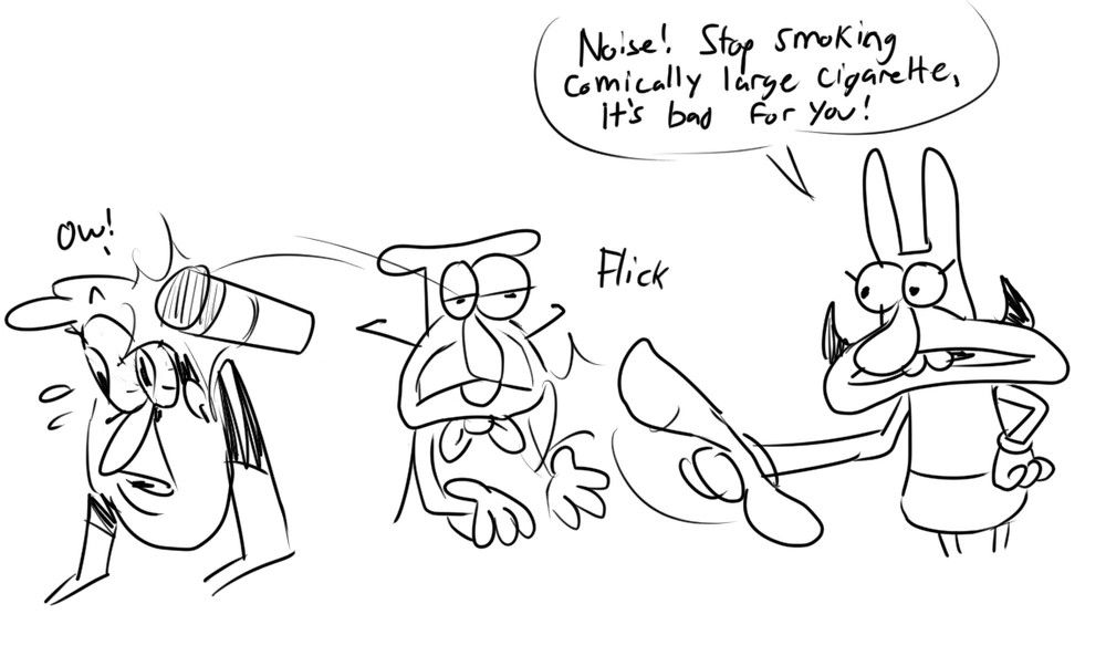comically large cigarette Noise! Stop smoking comically large cigarettes, it's bad for you!