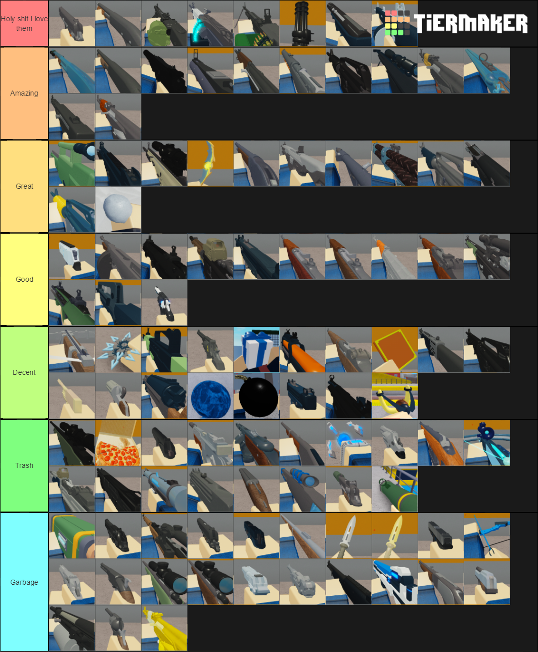 Roblox Arsenal Skins Tier List