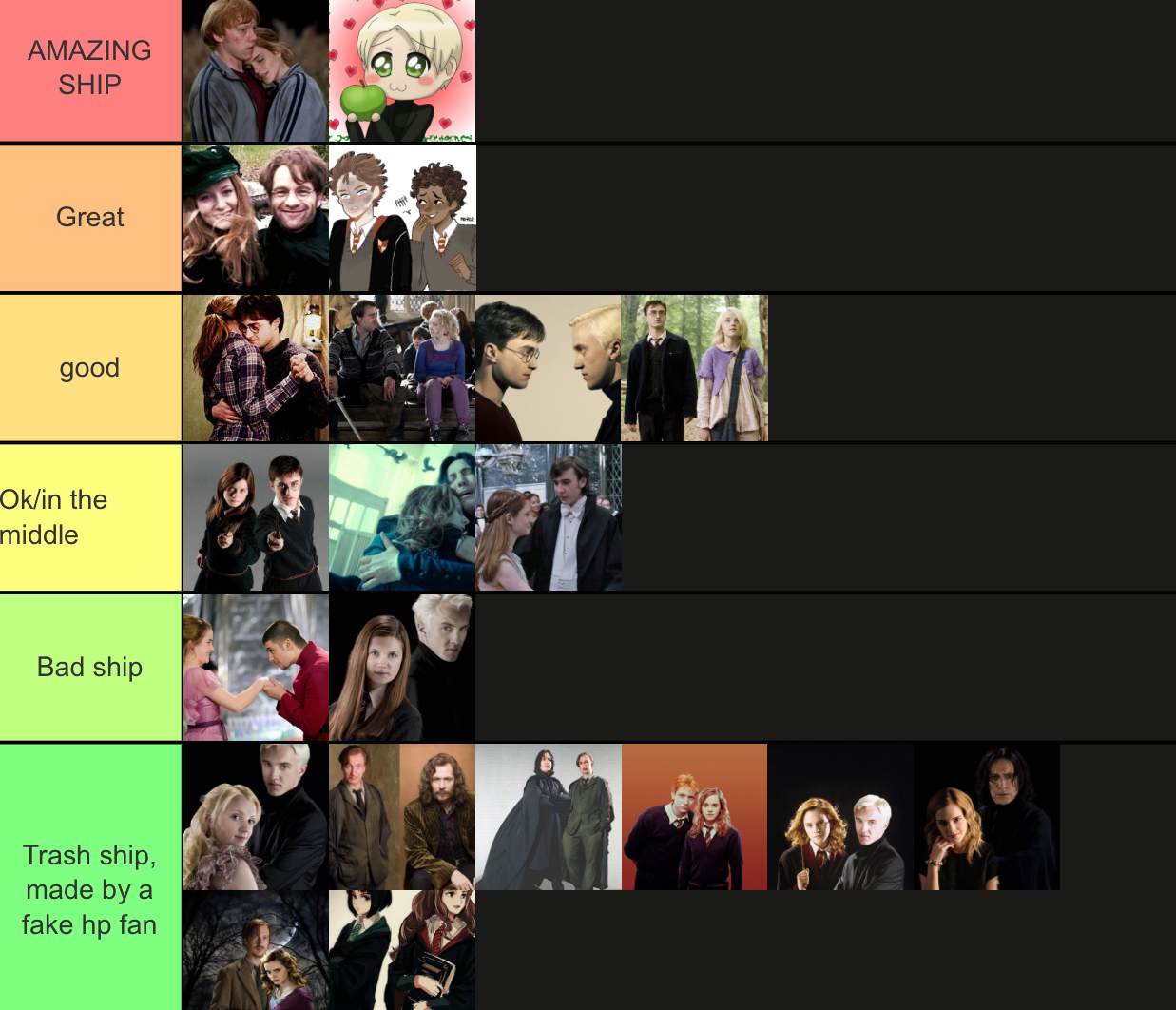 Best Harry Potter Ships Tier List Tierlists Com 5105