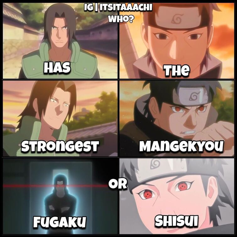 Okay guys who's winning? None can use Mangekyo Sharingan 😤 : r/Naruto