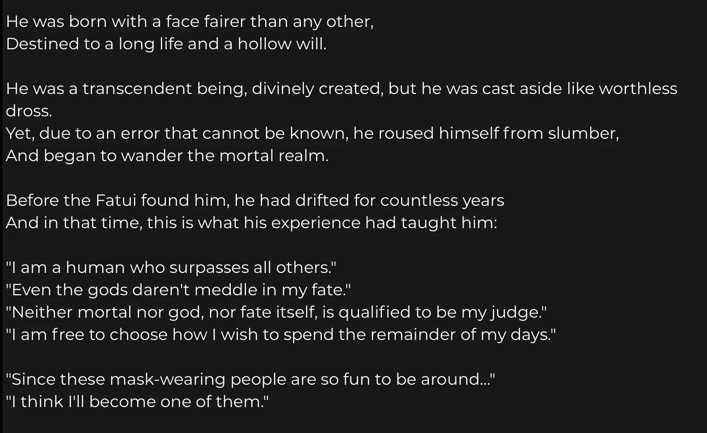 Scaramouche Lore on pale flame set? Or some other fatui, what do u guys  think? | Fandom