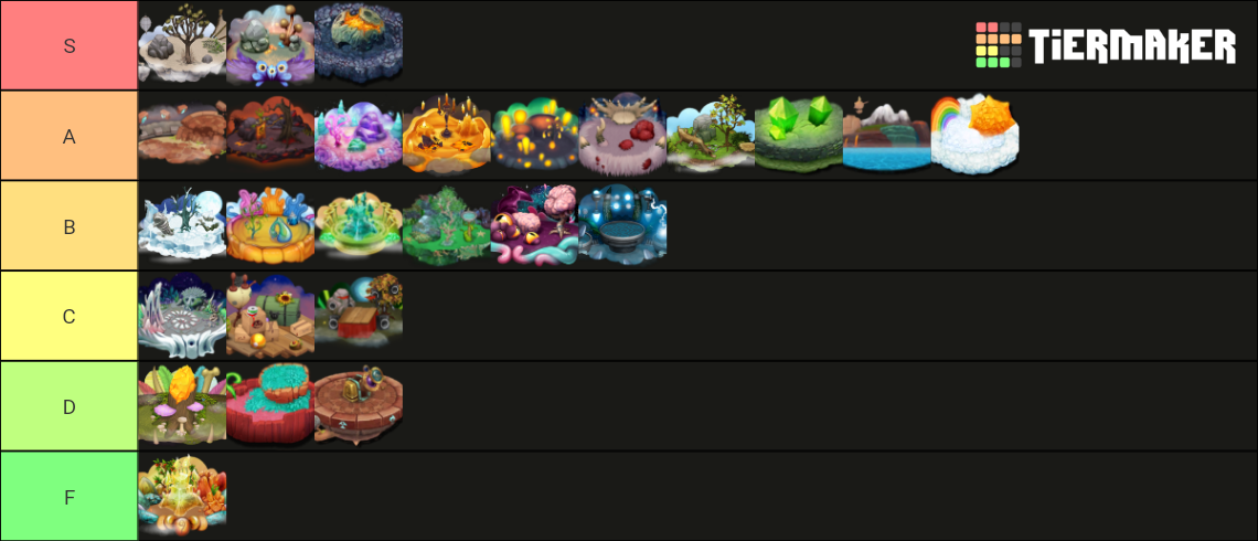 My plant island tier list : r/MySingingMonsters