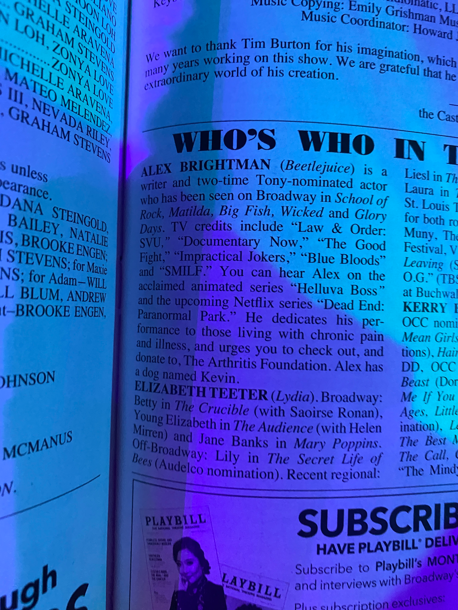 This is in the Beetlejuice playbill on Broadway | Fandom