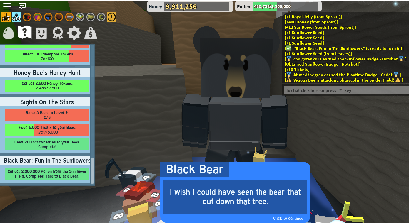 Bee Swarm Simulator Black Bear Quests