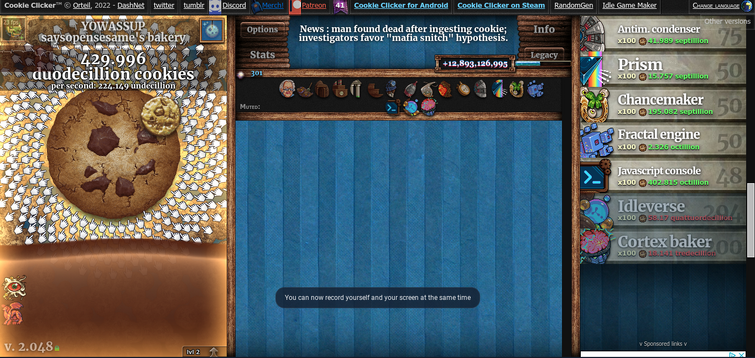 How Do You Get Open Sesame Control Panel in Cookie Clicker?