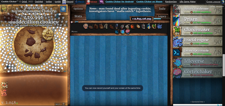 Cookie Clicker Playthrough! 