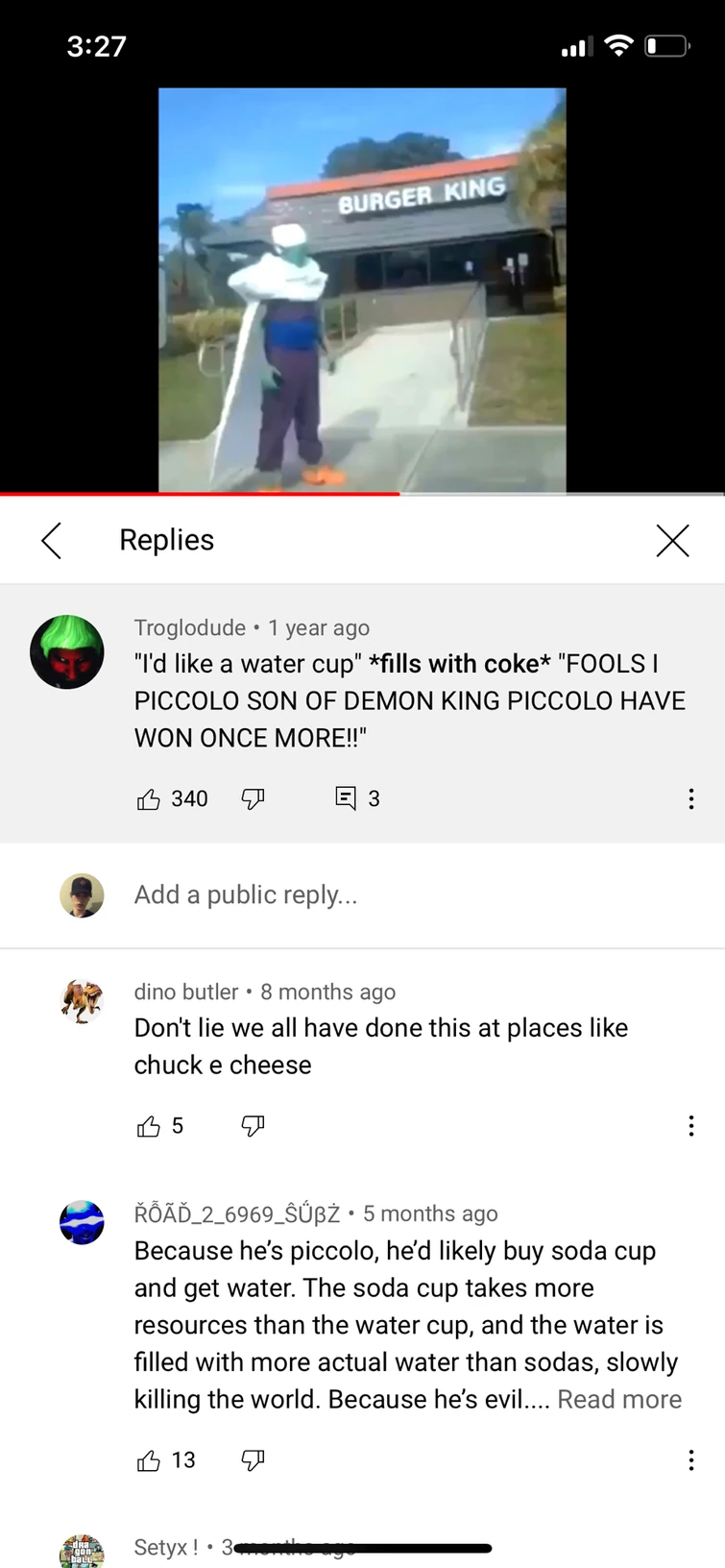 Piccolo in burger king Fandom