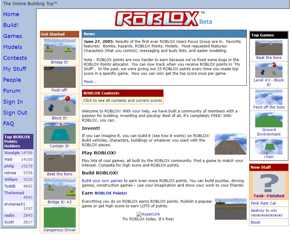 Roblox 2005 Revival Project User Created Games! 