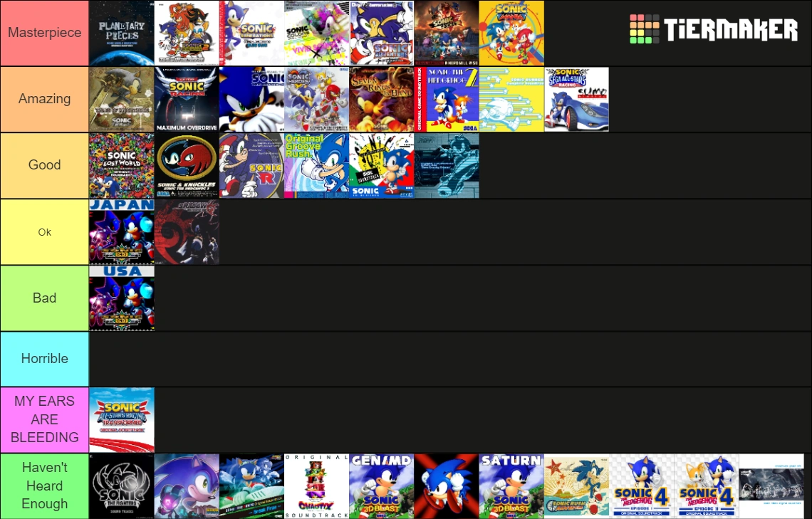 Sonic Soundtrack Tier List come At Me Fandom