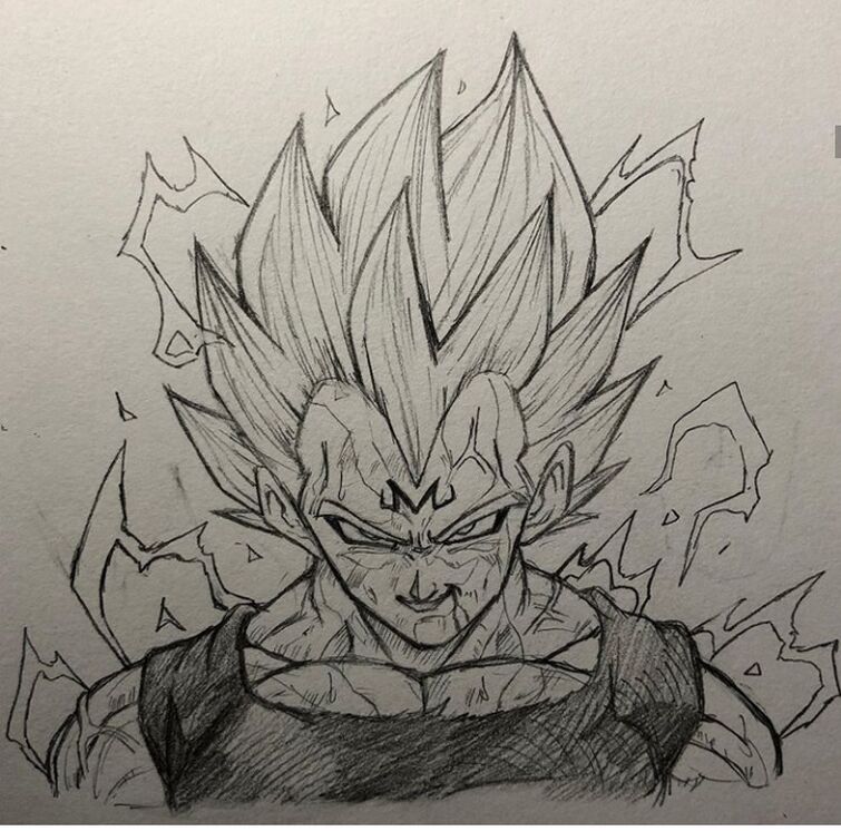 vegeta ssj 2 in pencil