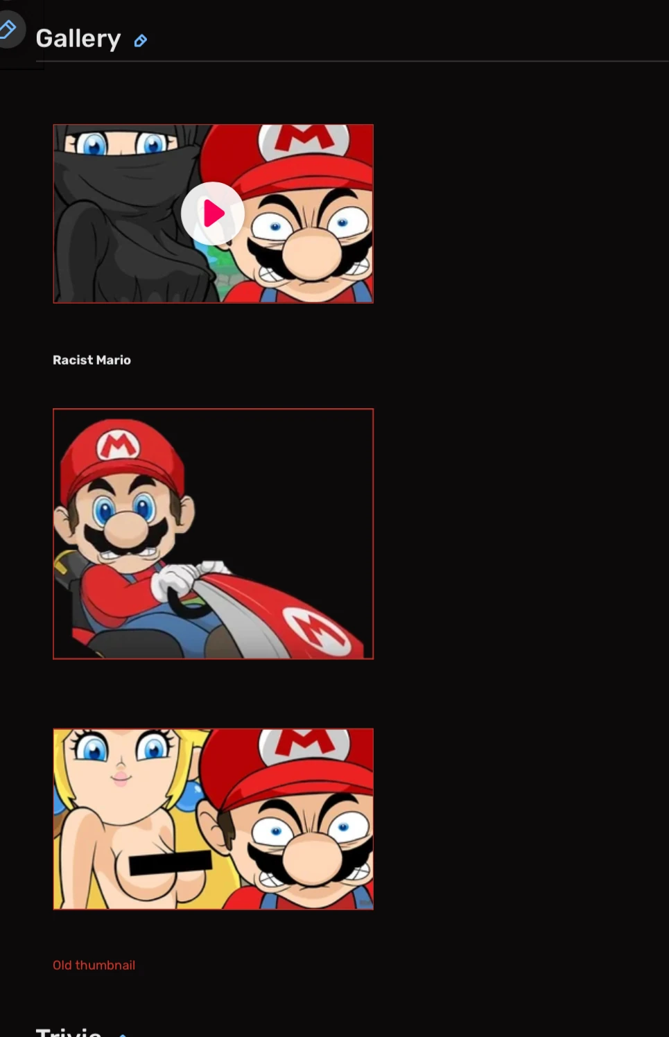 I added this on the racist Mario page should I remove it Fandom