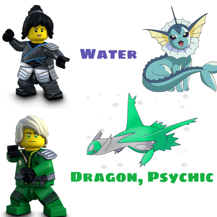 Pt.3 Ninjago characters with Pokemon types