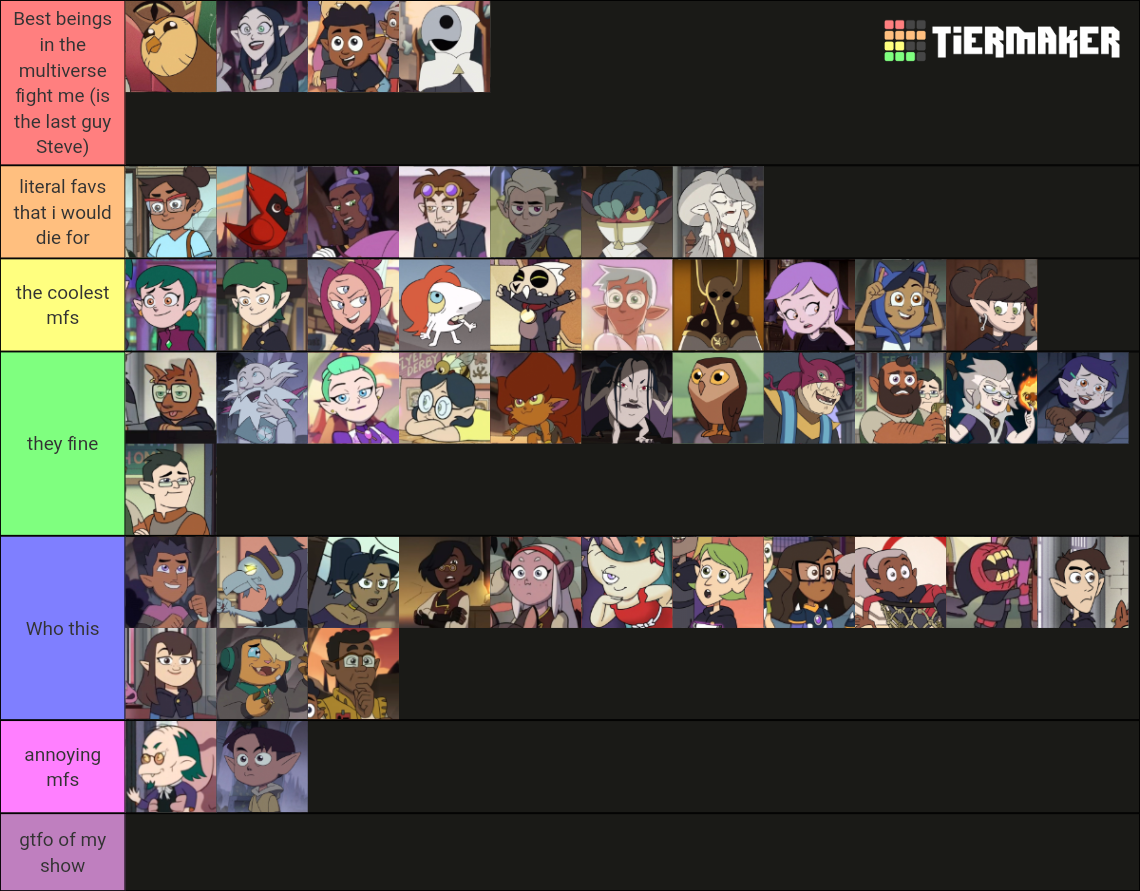 Create a the owl house season 3 Tier List - TierMaker