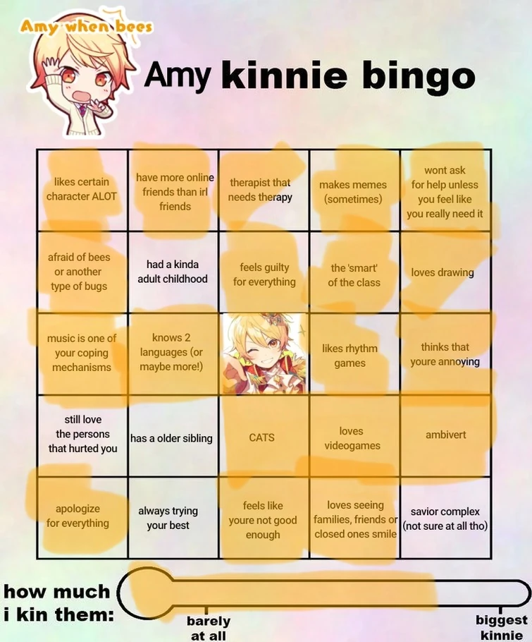 My kinnie bingo!! Fandom
