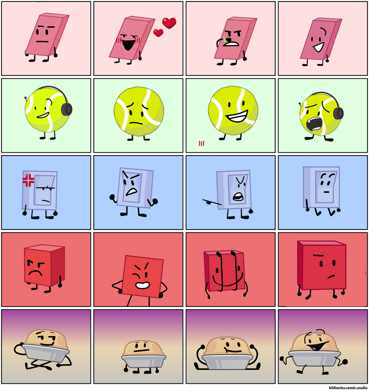 Every BFDI Character - Comic Studio