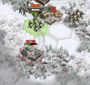 Mortar attacking tank