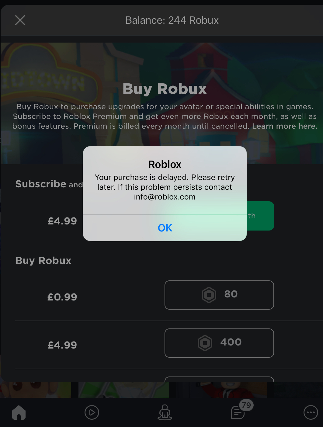 Tried Buying Roblox Premium For Five Pounds Fandom - roblox how do you check somebody elses robux purchases