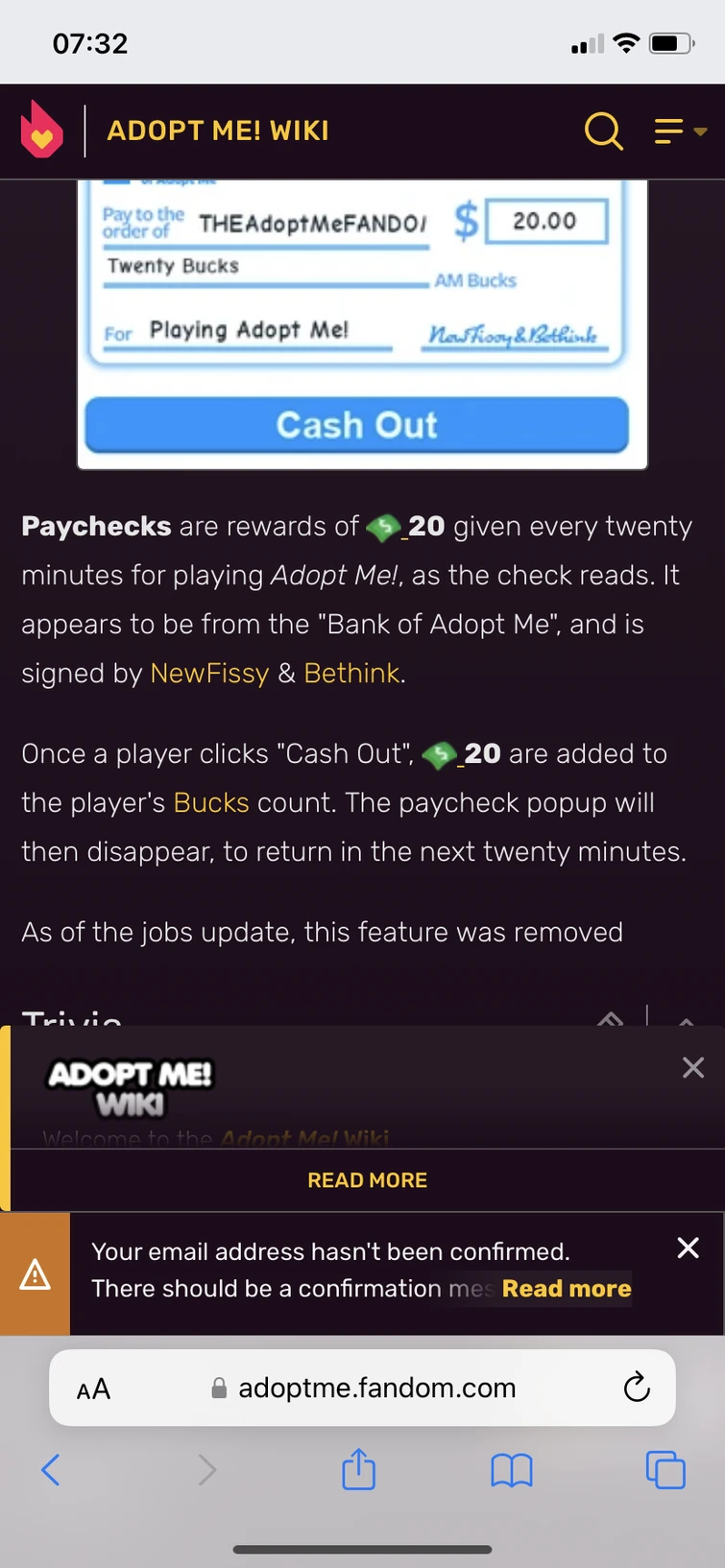 did adopt me remove paychecks Fandom