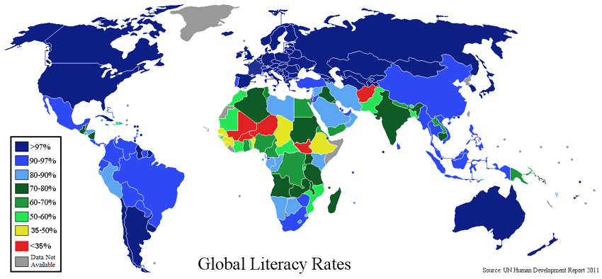 Adult literacy rates.