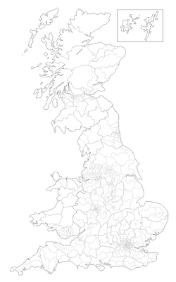 UK Election 1950 Map constituecys