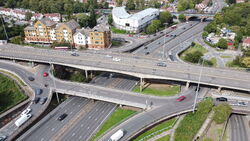 Brent Cross interchange, aerial, August 2023 01