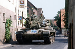 US Army M60 tank in German village