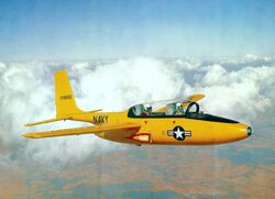 Temco TT-1 Pinto in flight (colour) c1957