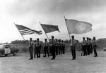 Palau District Police greet the UN Visiting Mission to the Trust Territory of the Pacific Islands (1973).