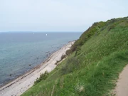 North Zealand coast at Gilleleje. The Swedish peninsula of Höganäs in the horizon, across the sea of Kattegat in 2009.