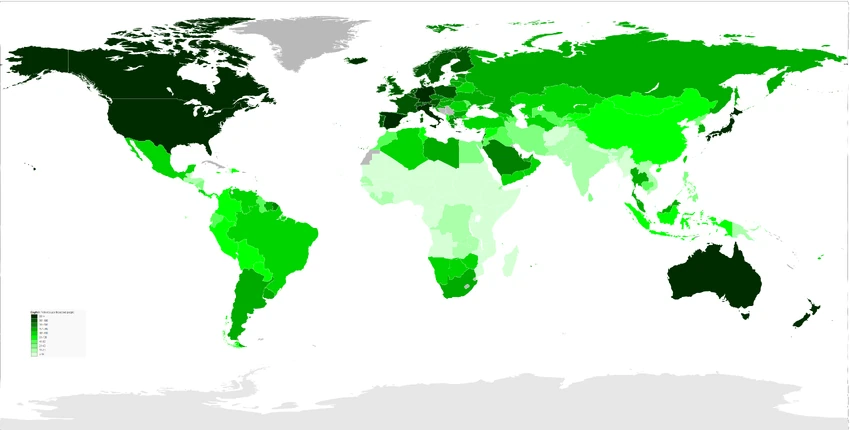 Number of Vehicles per capita.